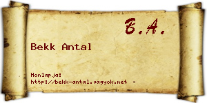 Bekk Antal névjegykártya